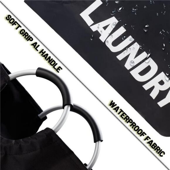 Large Laundry Hamper 90L Foldable Waterproof Clothes Basket with Handles - Picture 5 of 8